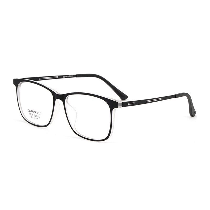 Hotony Unisex Full Rim Square TR 90 Resin B Titanium Frame Eyeglasses 9825 Full Rim Hotony Branco