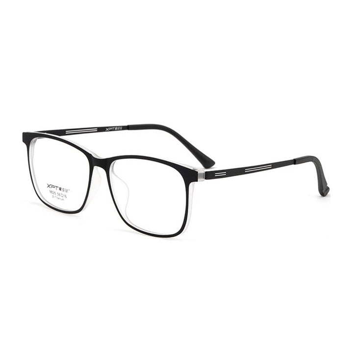 Hotony Unisex Full Rim Square TR 90 Resin B Titanium Frame Eyeglasses 9825 Full Rim Hotony Branco