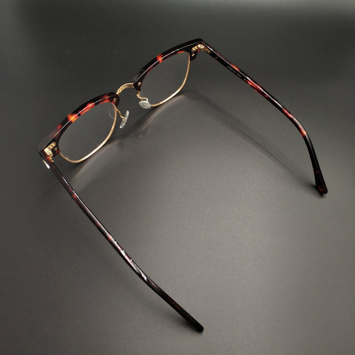 Yujo Unisex Full Rim Square Acetate Horn Eyeglasses 5154 Full Rim Yujo