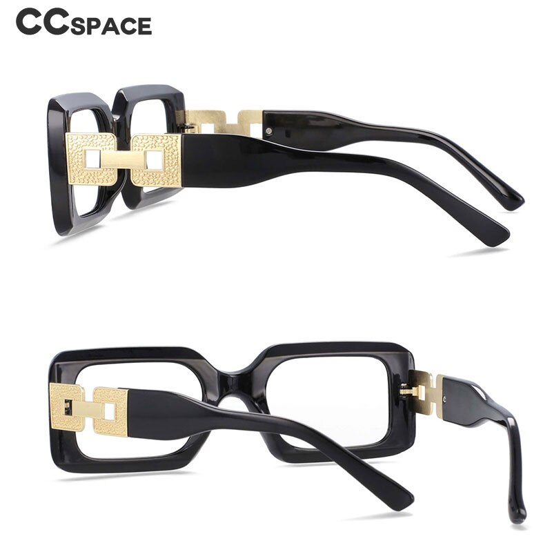 CCspace Unisex Full Rim Oversized Square Resin Frame Eyeglasses 54038 Full Rim CCspace