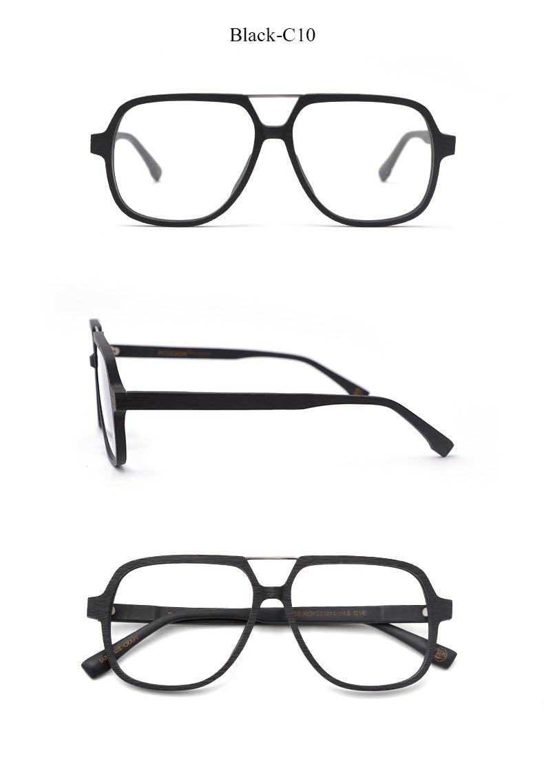 Hdcrafter Unisex Full Rim Square Oversized Wood Eyeglasses Ps8210 Full Rim Hdcrafter Eyeglasses