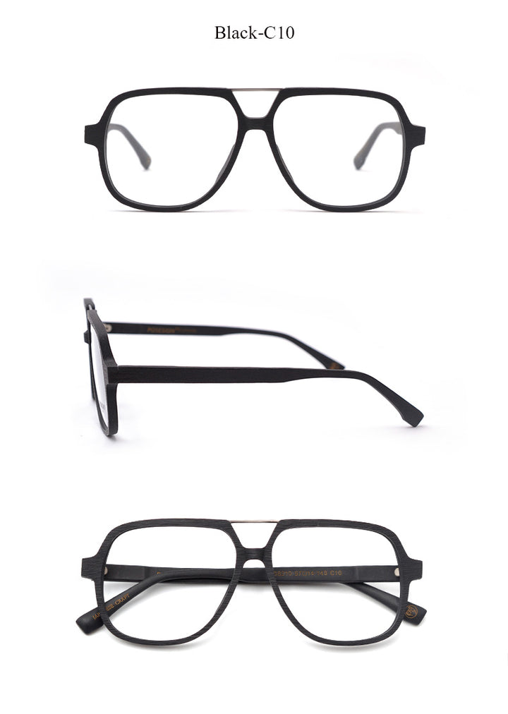 Hdcrafter Unisex Full Rim Square Oversized Wood Eyeglasses Ps8210 Full Rim Hdcrafter Eyeglasses