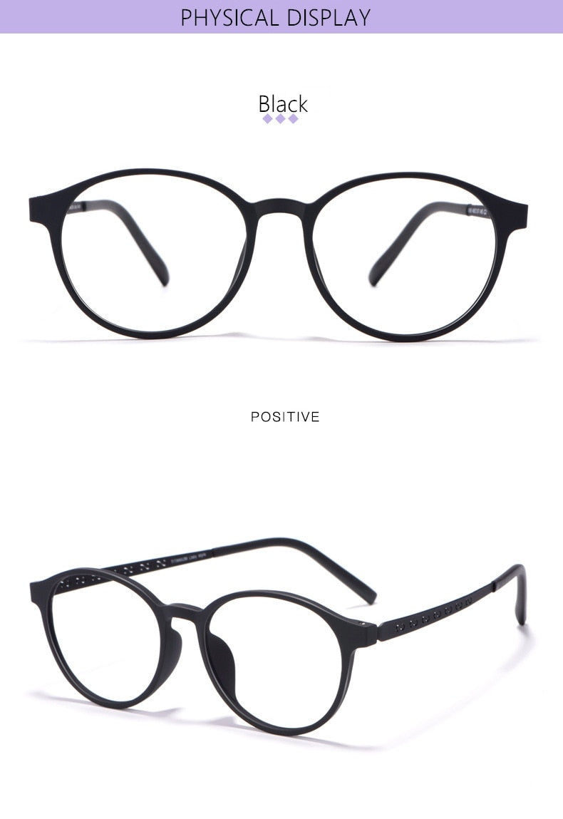 Yimaruili Unisex Full Rim Round Titanium Frame Eyeglasses 8868T Full Rim Yimaruili Eyeglasses