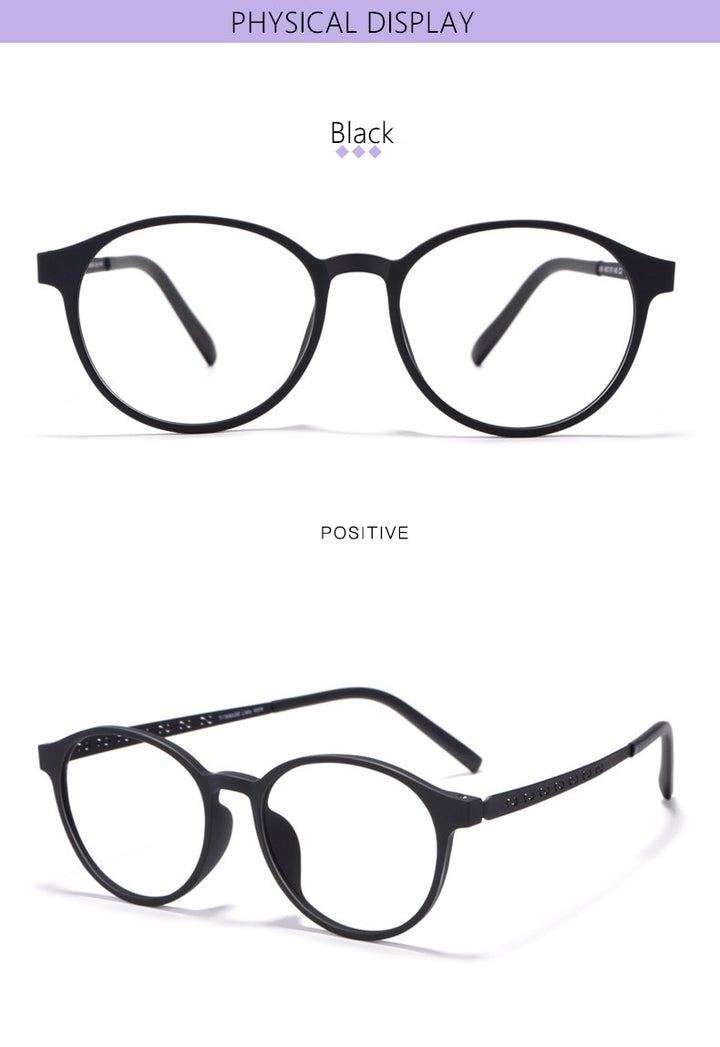 Yimaruili Unisex Full Rim Round Titanium Frame Eyeglasses 8868T Full Rim Yimaruili Eyeglasses