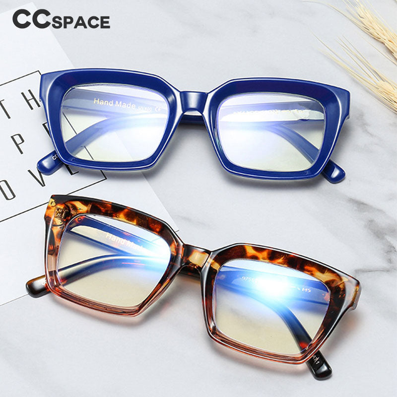 CCSpace Unisex Full Rim Square Resin Rivet Frame Eyeglasses 45440 Full Rim CCspace   