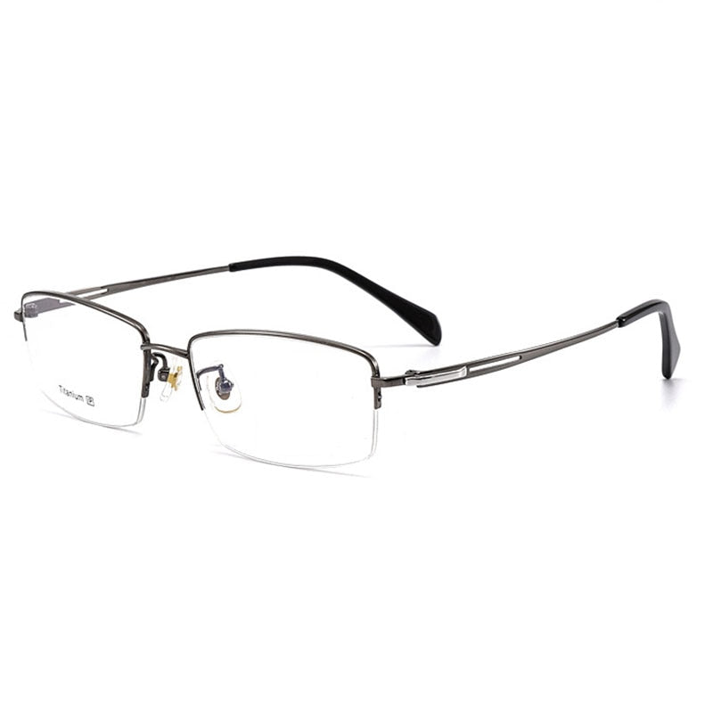 Hotochki Men's Semi Rim Titanium Frame Eyeglasses 8906 Semi Rim Hotochki