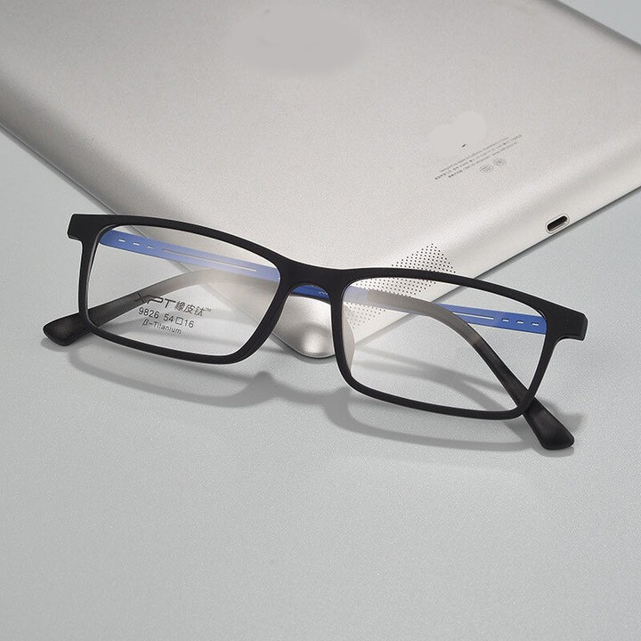 Unisex Full Rim Acetate Titanium Frame Eyeglasses Sc9826 Full Rim Bclear