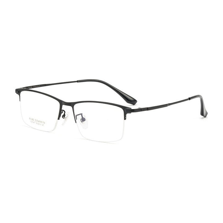 Handoer Unisex Semi Rim Square Titanium Eyeglasses Gt007 Semi Rim Handoer