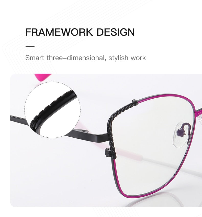 Hotochki Women's Full Rim Polygon Alloy Frame Eyeglasses 3014 Full Rim Hotochki