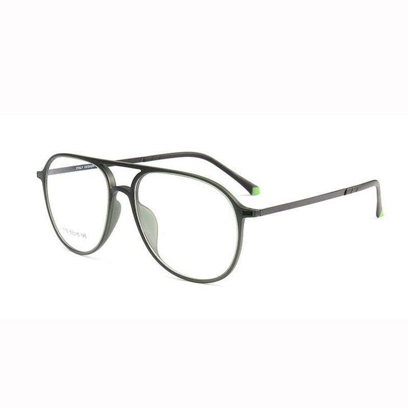 Unisex Double Bridge Acetate Steel Round Full Rim Eyeglasses 1116 Full Rim Bclear C 6