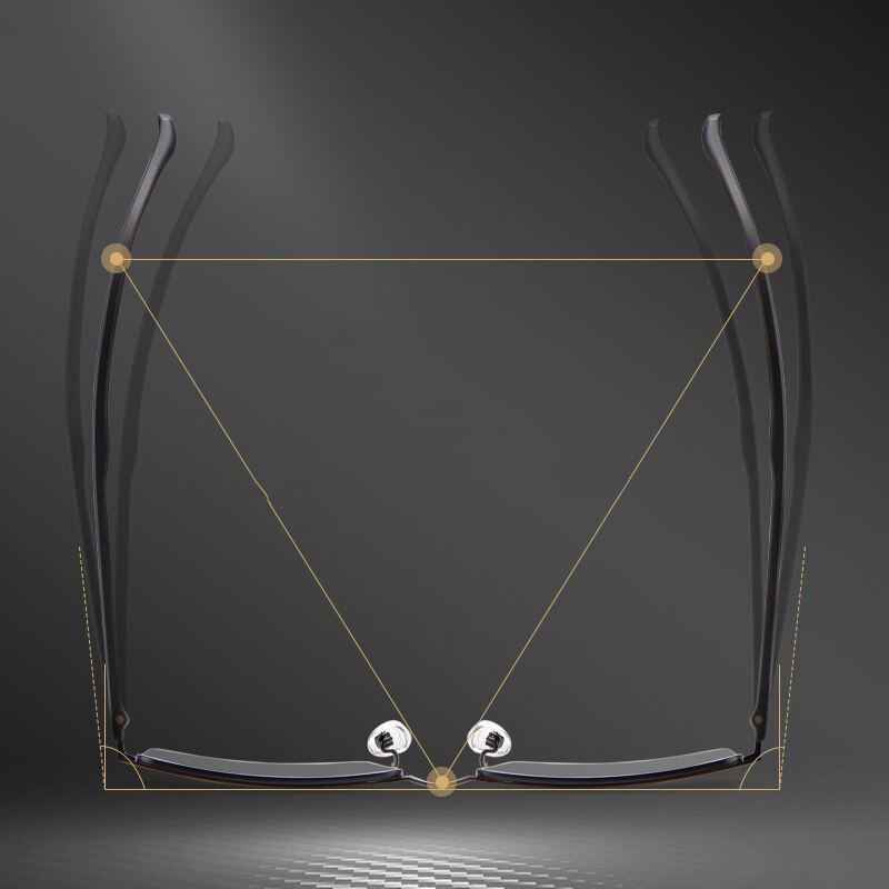 Yimaruili Men's Semi Rim Alloy Frame Eyeglasses 89032 Semi Rim Yimaruili Eyeglasses