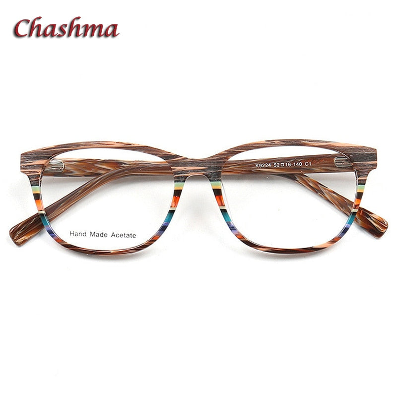 Chashma Ochki Unisex Full Rim Square Cat Eye Acetate Eyeglasses 9224 Full Rim Chashma Ochki