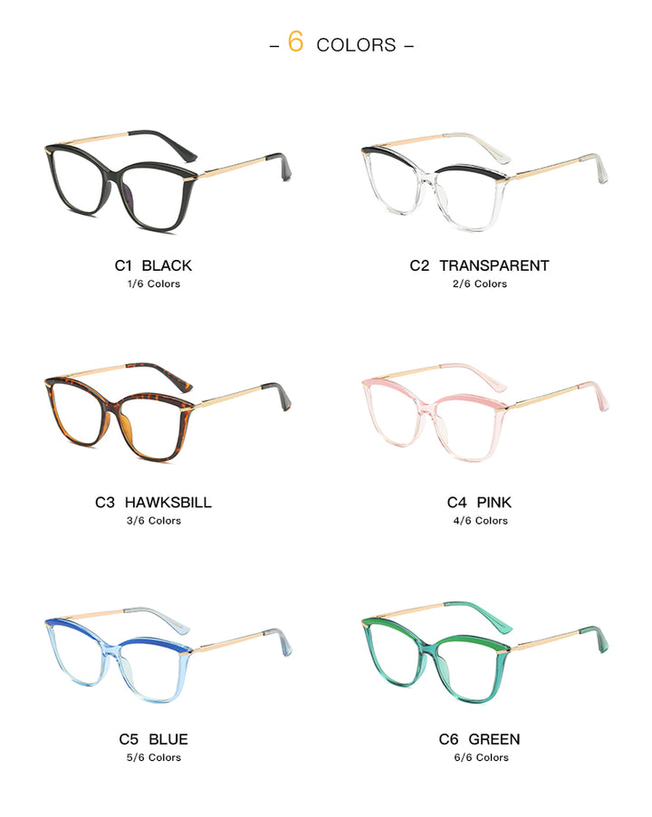 CCspace Unisex Full Rim Cat Eye Tr 90 Titanium Frame Eyeglasses 46911 Full Rim CCspace