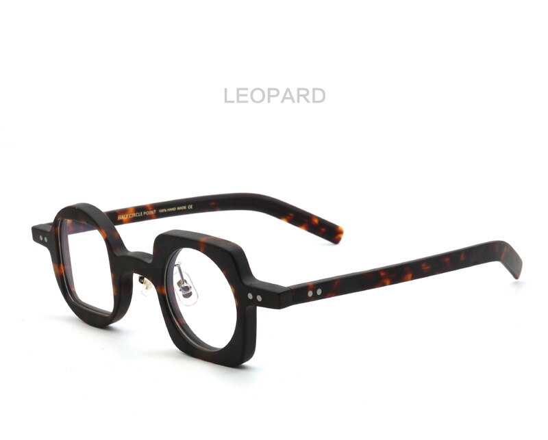 Muzz Men's Full Rim Square Round Asymmetric Acetate Frame Eyeglasses Hp259 Full Rim Muzz 2