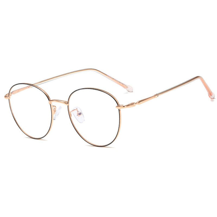 Hotony Unisex Full Rim Round Alloy Eyeglasses 29167 Full Rim Hotony