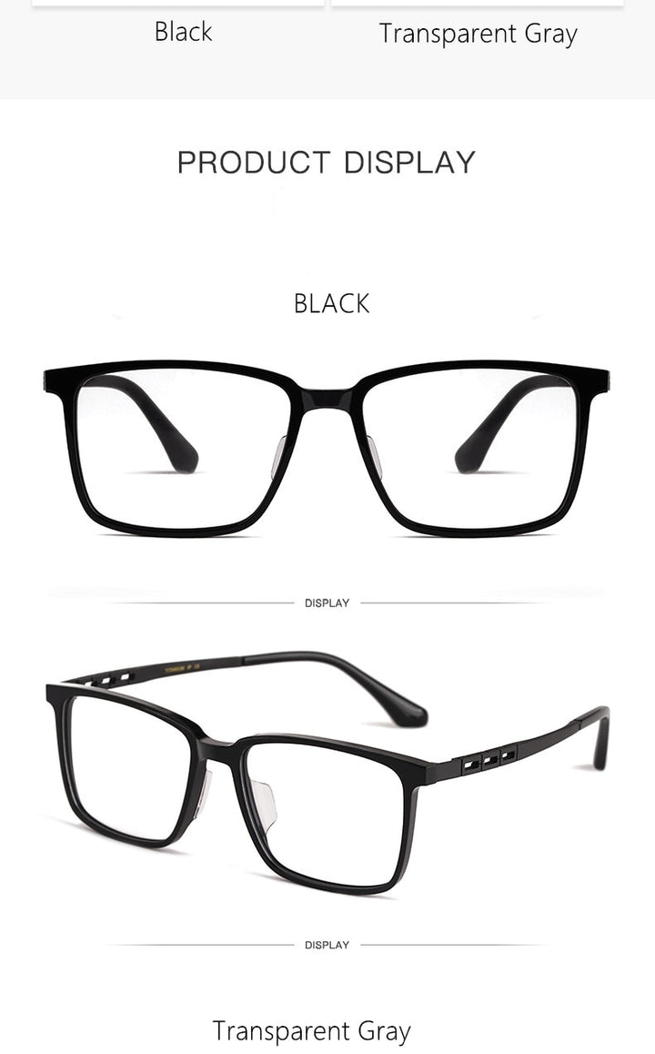 Yimaruili Men's Full Rim Titanium Frame Eyeglasses HT5022B Full Rim Yimaruili Eyeglasses