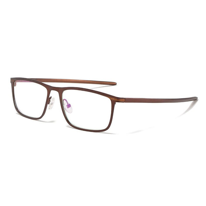 Hotochki Unisex Full Rim Nickel Alloy PC Plastic Resin Frame Eyeglasses 5138 Full Rim Hotochki Auburn