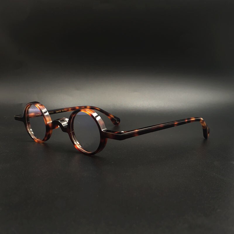 Yujo Unisex Full Rim Small Round 34mm Handcrafted Acetate Eyeglasses Full Rim Yujo