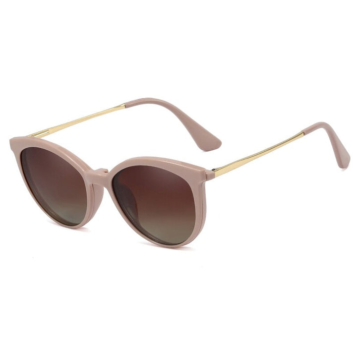 CCspace Unisex Full Rim Round Cat Eye Tr 90 Titanium Frame Eyeglasses Clip On Sunglasses 48344 With Clip Ons CCspace pink