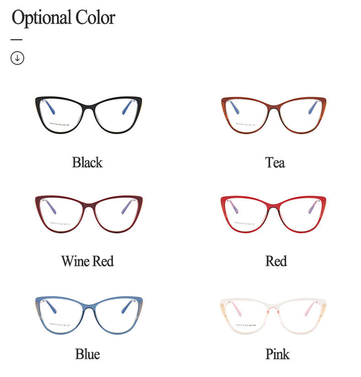 Hotony Women's Full Rim TR 90 Resin Cat Eye Frame Eyeglasses 7016 Full Rim Hotony