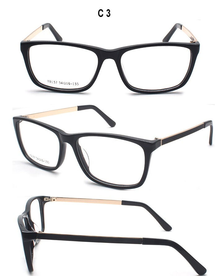 Reven Jate Unisex Full Rim Square Acetate Eyeglasses K9137 Full Rim Reven Jate