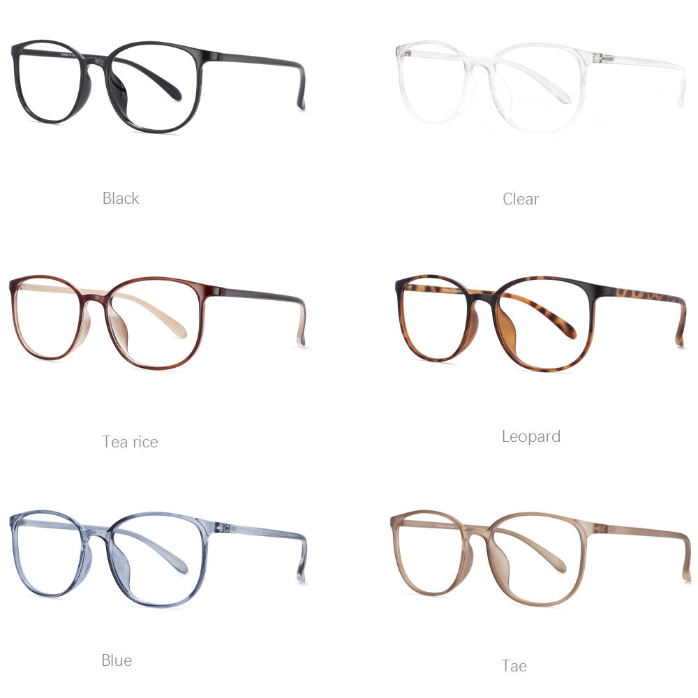 CCspace Unisex Full Rim Round Square Tr 90 Titanium Frame Eyeglasses 53870 Full Rim CCspace