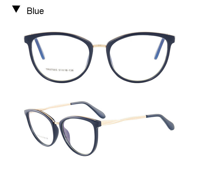 Hotony Women's Full Rim TR 90 Resin Round Frame Eyeglasses 7005 Full Rim Hotony