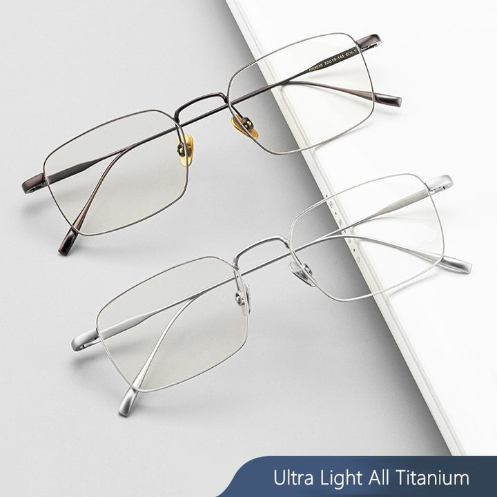 Yimaruili Men's Full Rim Titanium Alloy Frame Eyeglasses SC10T Full Rim Yimaruili Eyeglasses