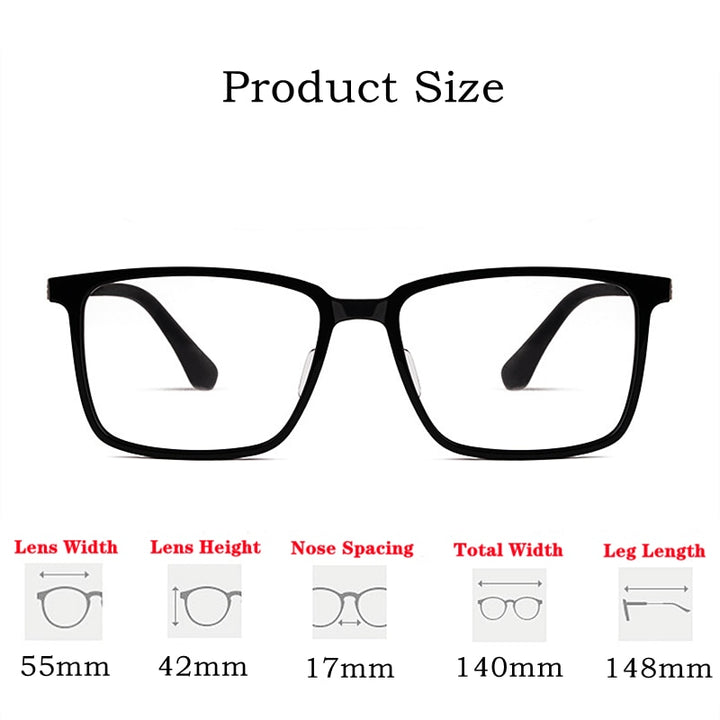 Yimaruili Men's Full Rim Titanium Frame Eyeglasses HT5022B Full Rim Yimaruili Eyeglasses