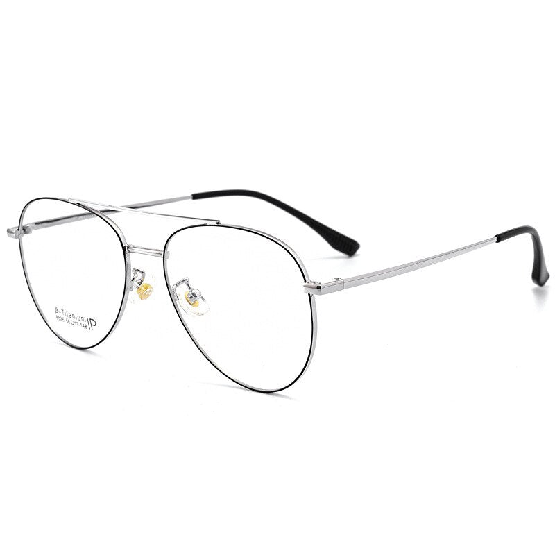 Yimaruili Unisex Full RIm Double Bridge β Titanium Frame Eyeglasses 8826 Full Rim Yimaruili Eyeglasses