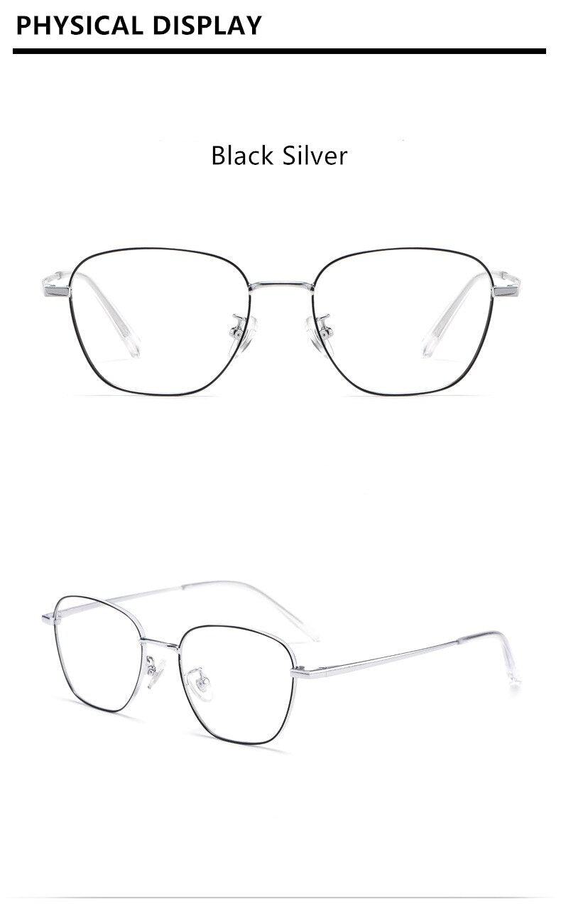 Yimaruili Unisex Full Rim Polygonal Titanium Frame Eyeglasses 9026JY Full Rim Yimaruili Eyeglasses