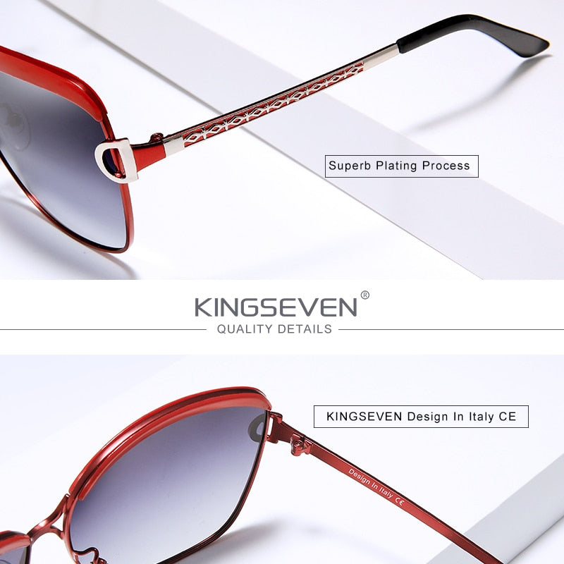 Kingseven Women's Sunglasses Luxury Gradient Polarized Lens Round N-7018 Sunglasses KingSeven
