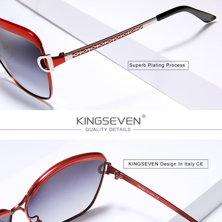 Kingseven Women's Sunglasses Luxury Gradient Polarized Lens Round N-7018 Sunglasses KingSeven