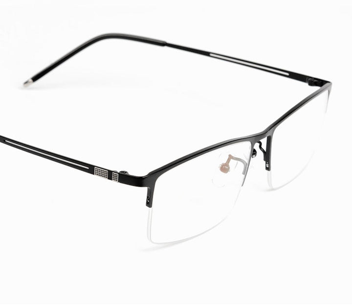 Reven Jate Men's Semi Rim Square Titanium Eyeglasses Ej8606 Semi Rim Reven Jate