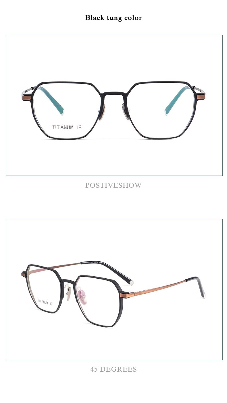 Hotochki Unisex Full Rim Titanium Alloy IP Plated Frame Eyeglasses 66004 Full Rim Hotochki