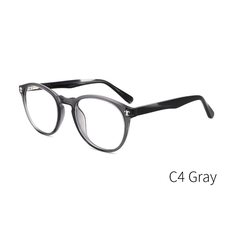 Kansept Women's Full Rim Round Injection Acetate Frame Eyeglasses Fg6003 Full Rim Kansept gray