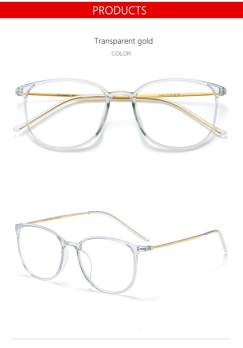 Yimaruili Unisex Full Rim β Titanium Frame Eyeglasses 2212B Full Rim Yimaruili Eyeglasses