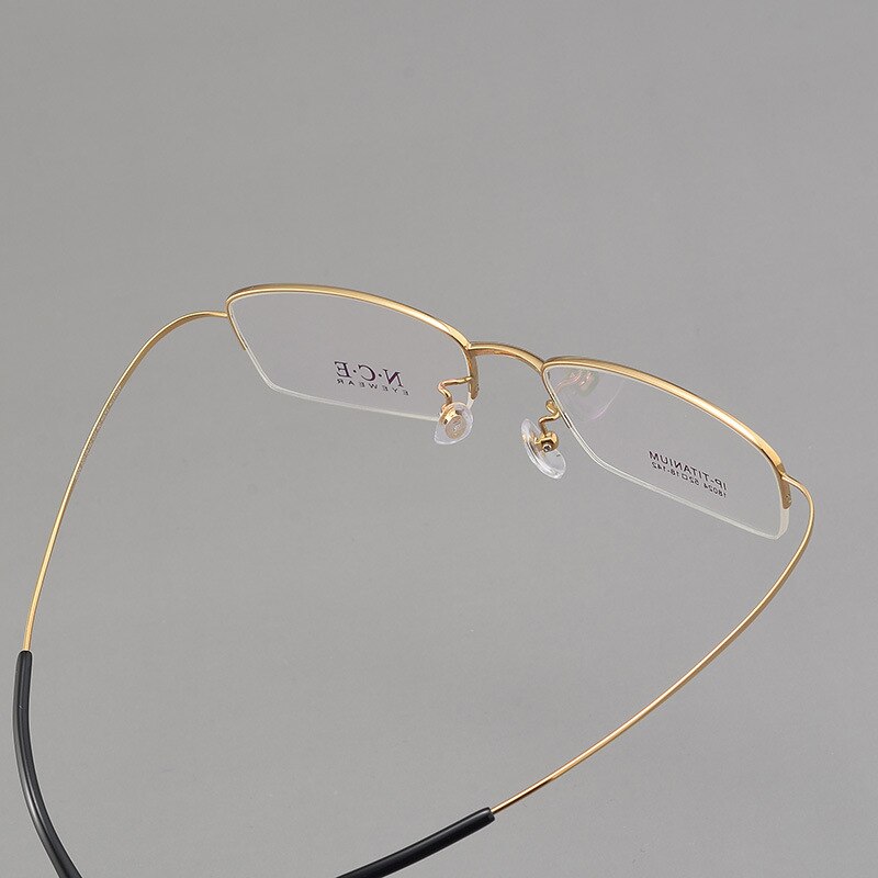 Men's Semi Rim Titanium Eyeglasses Sc18024 Semi Rim Bclear