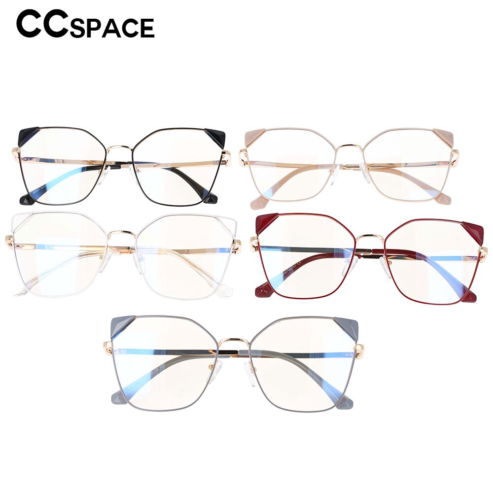 CCspace Women's Full Rim Cat Eye Acetate Alloy Frame Eyeglasses 53143 Full Rim CCspace