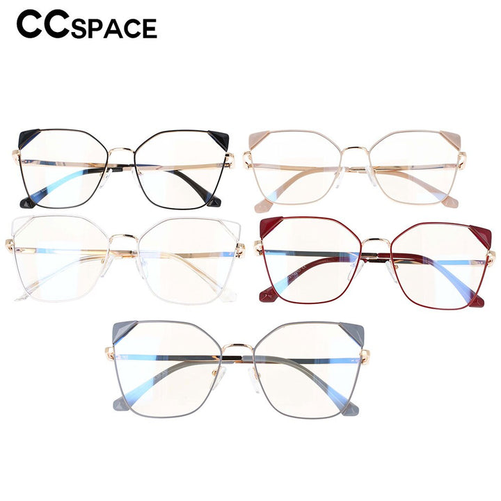 CCspace Women's Full Rim Cat Eye Acetate Alloy Frame Eyeglasses 53143 Full Rim CCspace