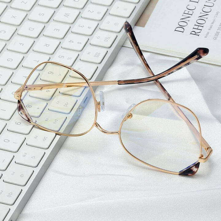 Hotony Women's Full Rim Cat Eye TR 90 Resin Alloy Frame Eyeglasses 95805 Full Rim Hotony