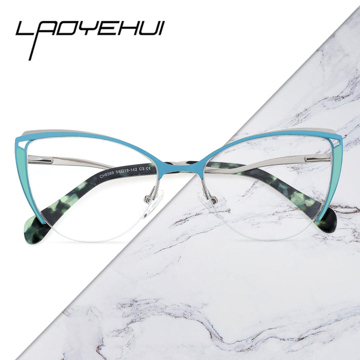 Laoyehui Women's Eyeglasses Cat Eye Alloy Reading Glasses 8369 Reading Glasses Laoyehui
