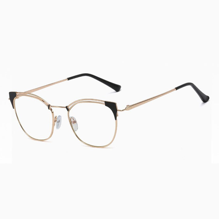 Hotony Unisex Full Rim Cat Eye Alloy Frame Eyeglasses L95537 Full Rim Hotony C5