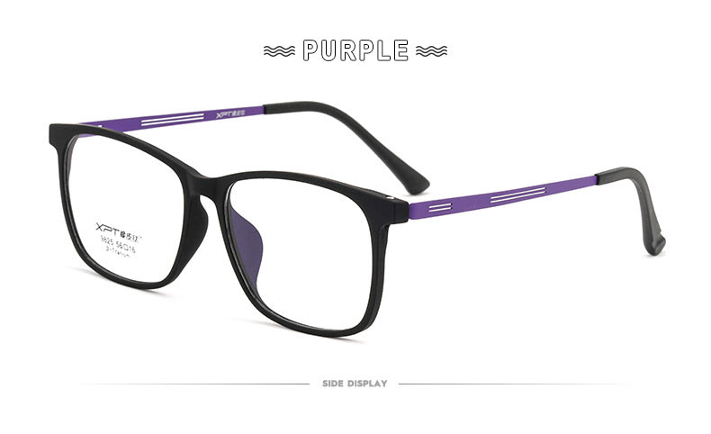 Hotony Unisex Full Rim Square TR 90 Resin B Titanium Frame Eyeglasses 9825 Full Rim Hotony