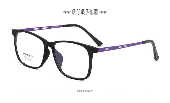 Hotony Unisex Full Rim Square TR 90 Resin B Titanium Frame Eyeglasses 9825 Full Rim Hotony