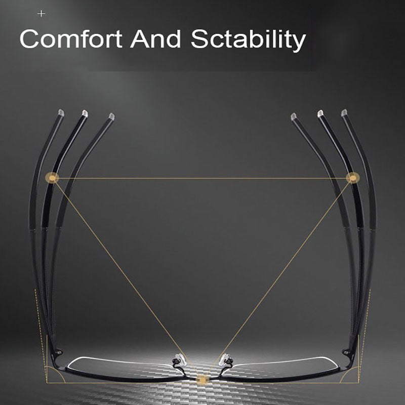 Hotochki Men's Semi Rim Rectangular Alloy Frame Eyeglasses 3095 Semi Rim Hotochki