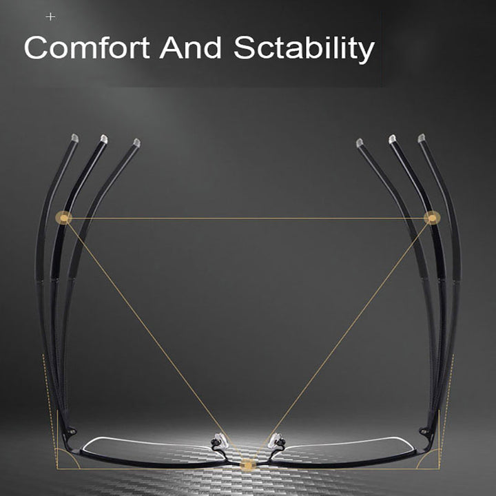 Hotochki Men's Semi Rim Rectangular Alloy Frame Eyeglasses 3095 Semi Rim Hotochki
