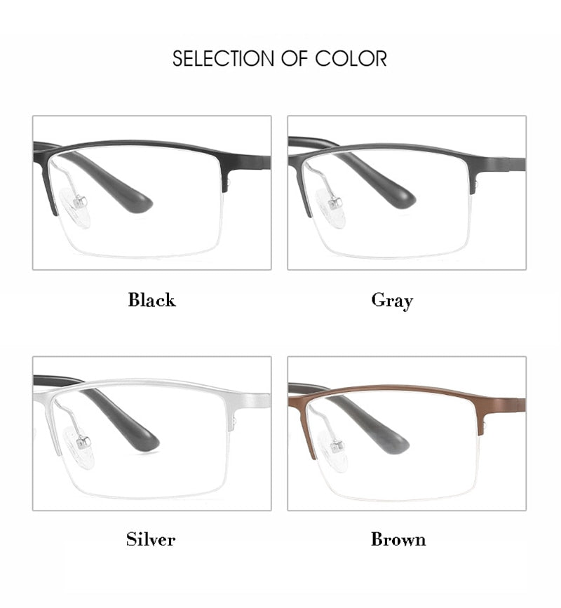 Hotony Unisex Semi Rim Rectangle Alloy Frame Eyeglasses 6263 Semi Rim Hotony