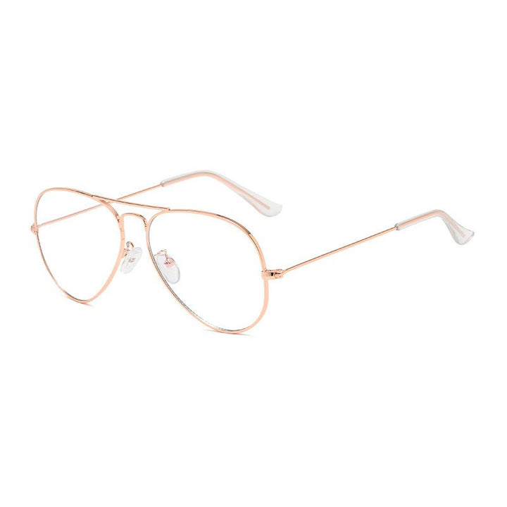 Handoer Unisex Full Rim Round Square Double Bridge Alloy Eyeglasses 2026 Full Rim Handoer Rose Gold