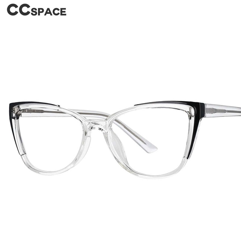 CCspace Unisex Full Rim Square Cat Eye Tr 90 Titanium Frame Eyeglasses 53103 Full Rim CCspace